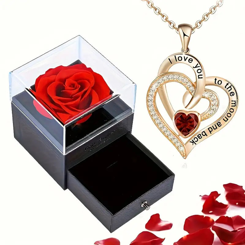 Heart's Embrace Necklace in Rose box
